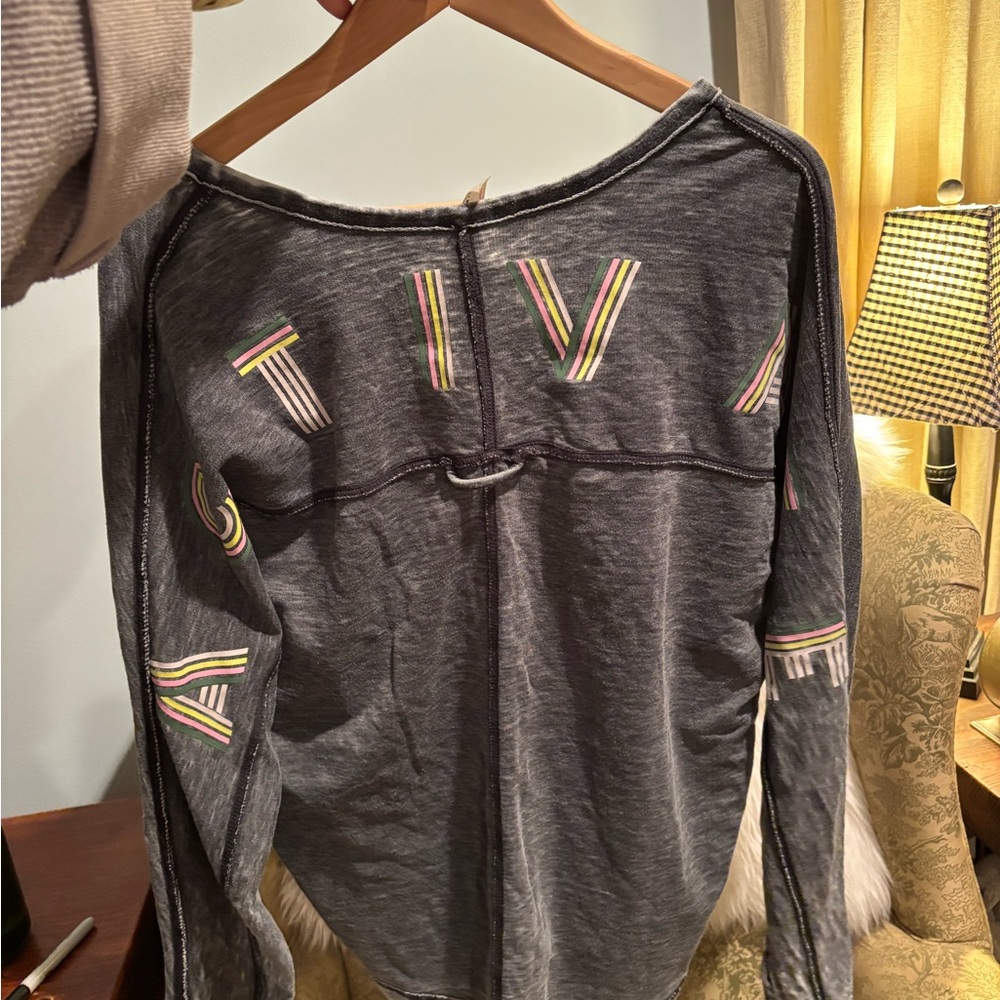 Free People Movement Gray long sleeve V-Neck